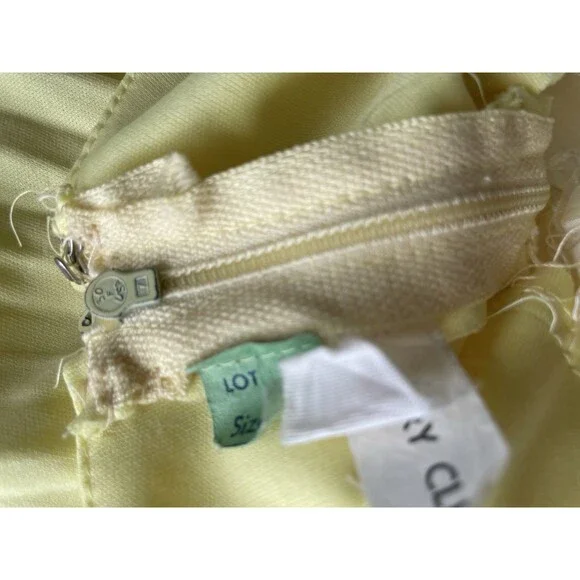 70s VTG Chiffon Babydoll Angel Cape Maxi Dress Accordion Pleated Yellow Gown 10 - Picture 13 of 14